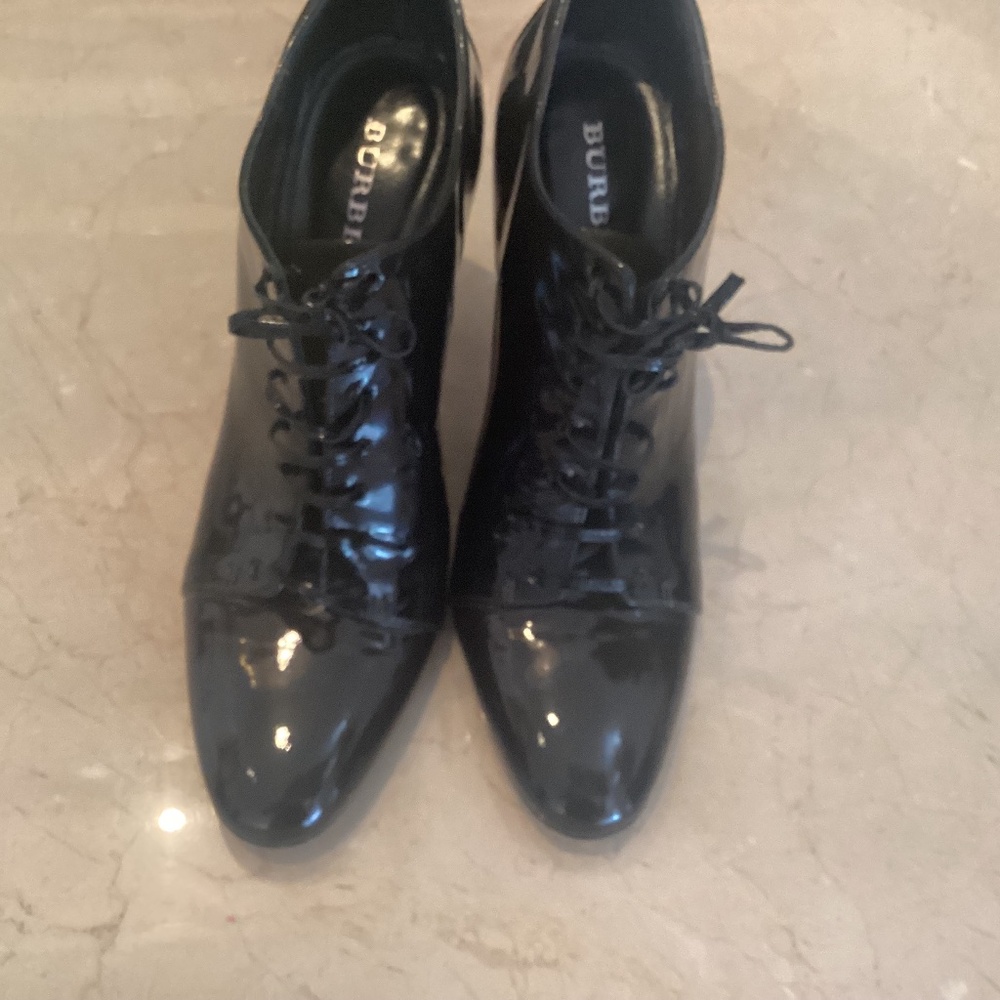 Burberry Black Patent Ankle Boots